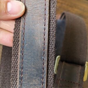 Dark Brown Leather Canvas Replacement Crossbody Messenger Adjustable Strap